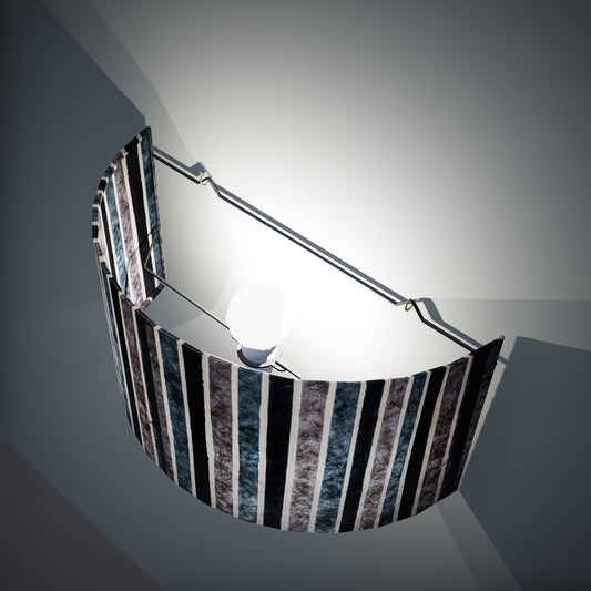 Wall Light - P08 - Batik Stripes Grey, 36cm(wide) x 20cm(h) - Imbue Lighting