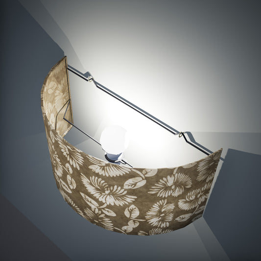 Wall Light - P09 - Batik Peony on Natural, 36cm(wide) x 20cm(h) - Imbue Lighting