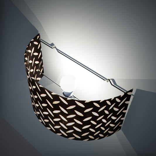 Wall Light - P11 - Batik Tread Plate Black, 36cm(wide) x 20cm(h) - Imbue Lighting