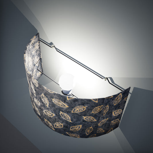 Wall Light - P31 - Batik Leaf on Blue, 36cm(wide) x 20cm(h) - Imbue Lighting