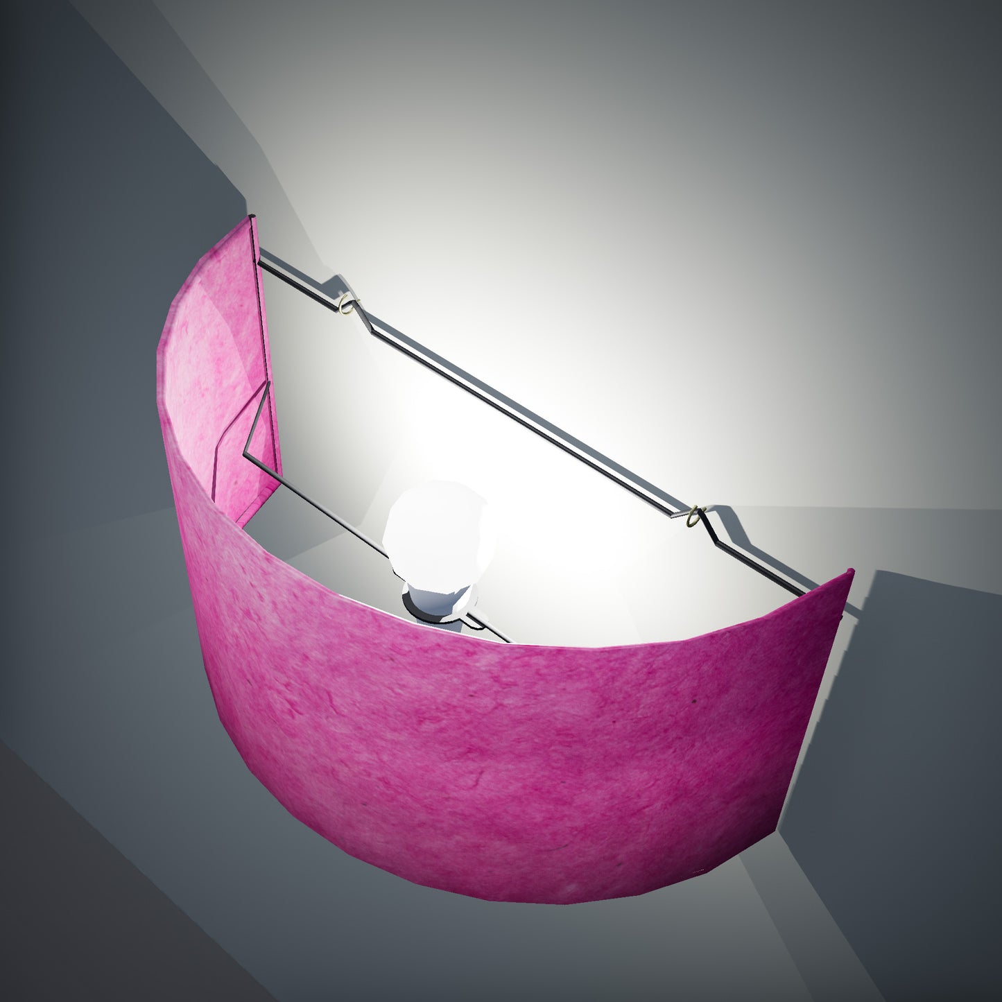 Wall Light - P57 - Hot Pink Lokta, 36cm(wide) x 20cm(h)