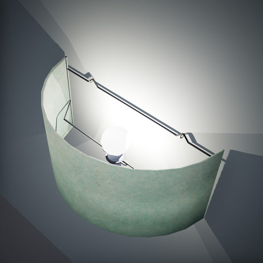 Wall Light - P65 - Turquoise Lokta, 36cm(wide) x 20cm(h)