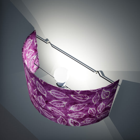 Wall Light - P68 - Batik Leaf on Purple, 36cm(wide) x 20cm(h)