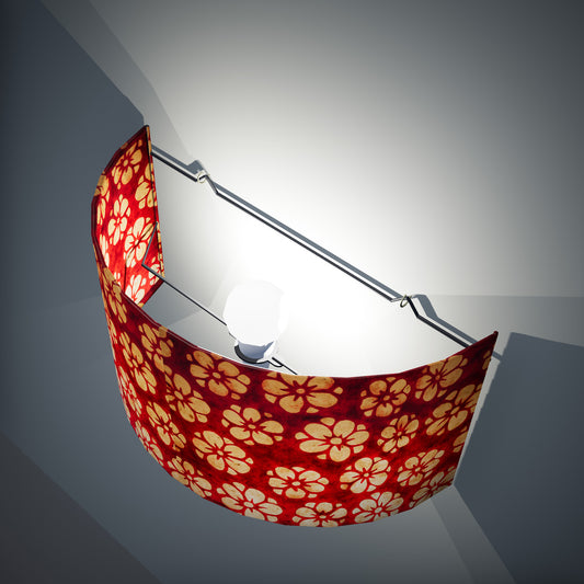 Wall Light - P76 - Batik Star Flower Red, 36cm(wide) x 20cm(h)