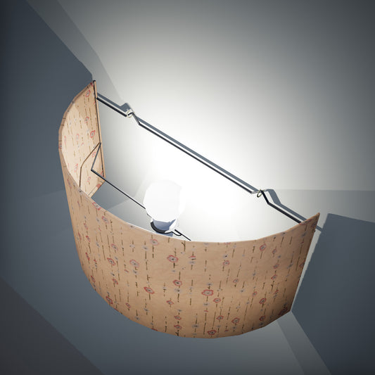 Wall Light - W07 - Peach Daisies, 36cm(wide) x 20cm(h) - Imbue Lighting