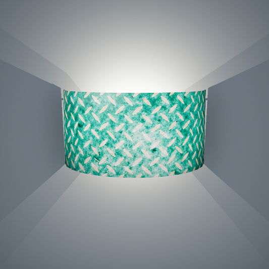 Wall Light - P15 - Batik Tread Plate Mint Green, 36cm(wide) x 20cm(h) - Imbue Lighting