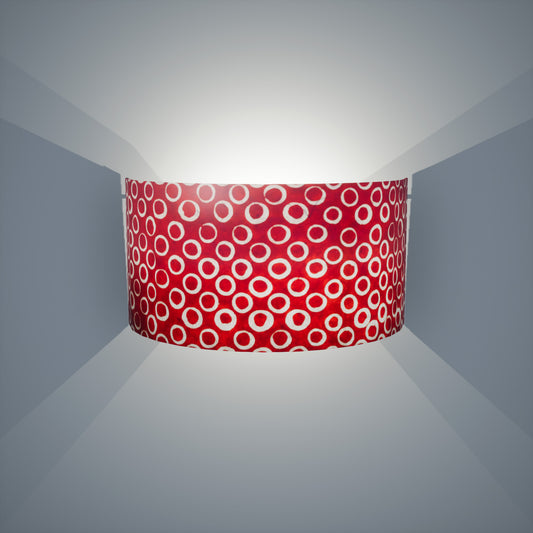 Wall Light - P83 ~ Batik Red Circles, 36cm(wide) x 20cm(h)