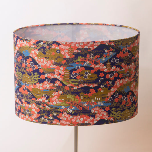 Oval Lamp Shade - W06 - Pagodas, 30cm(w) x 20cm(h) x 22cm(d) - Imbue Lighting
