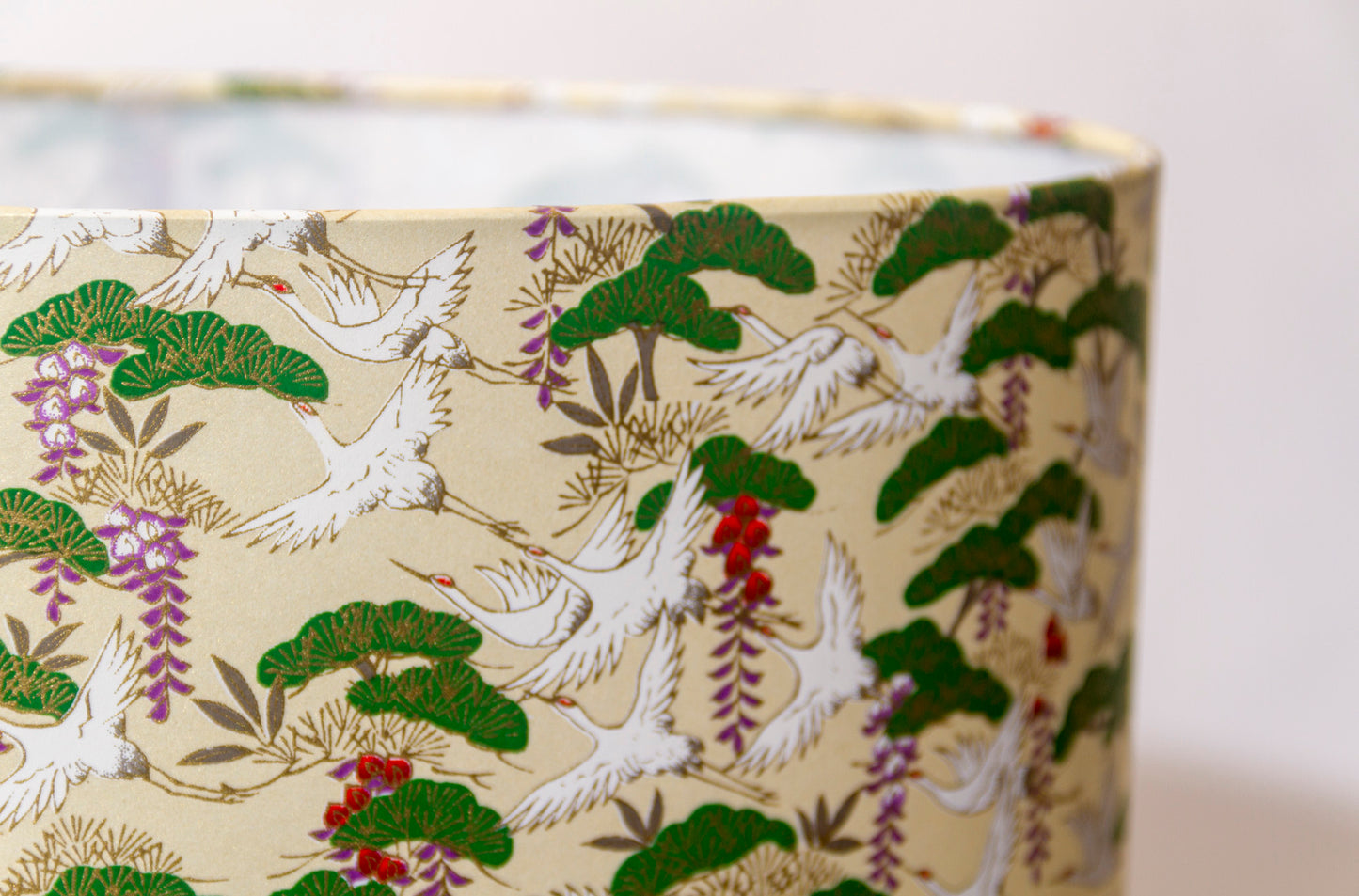 Conical Lamp Shade W05 - Cranes, 23cm(top) x 35cm(bottom) x 31cm(height)