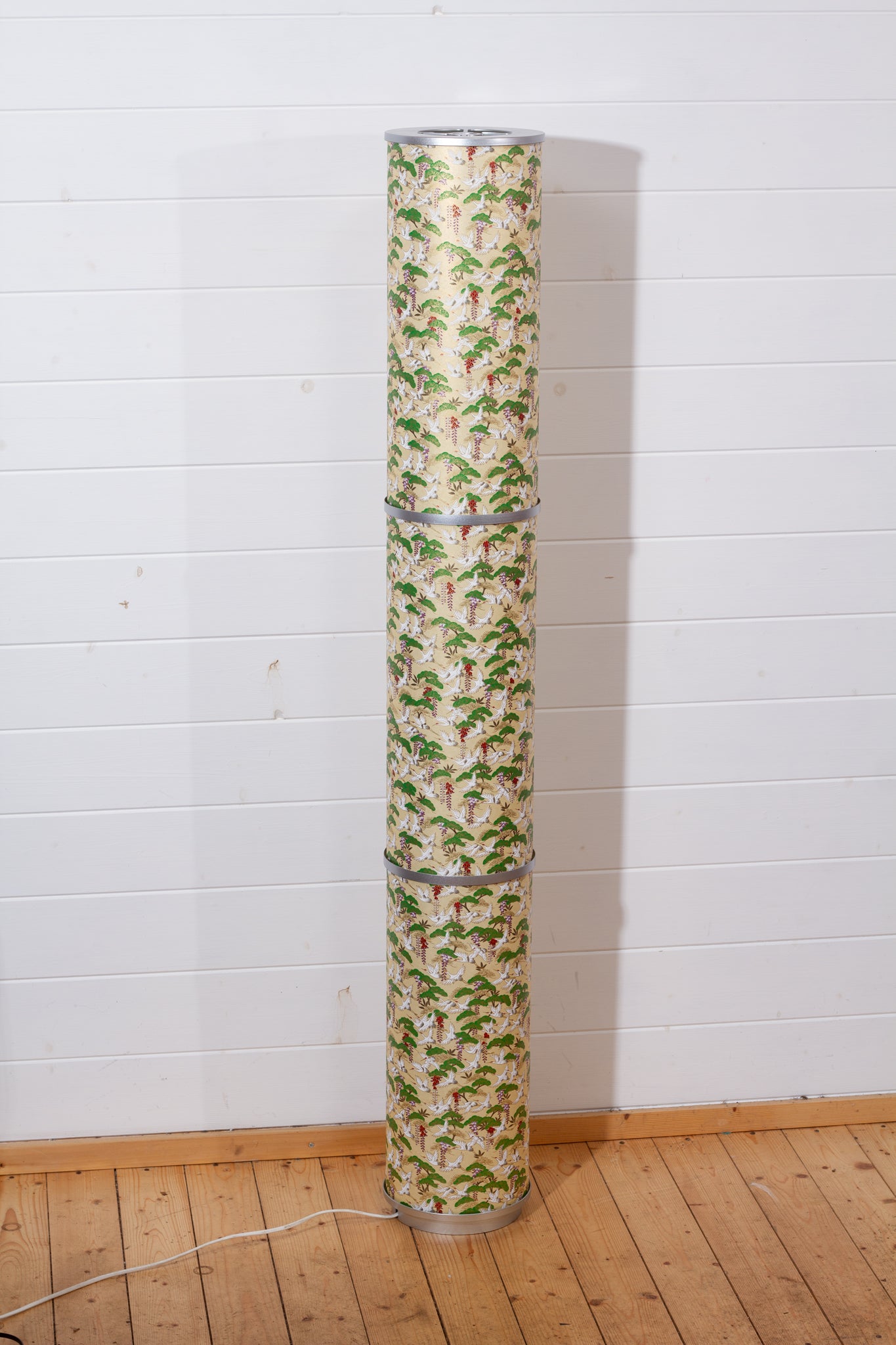 3 Panel Floor Lamp - W05 - Cranes, 20cm(d) x 1.4m(h)