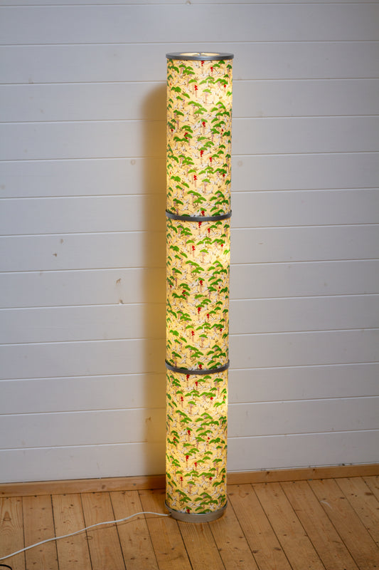 3 Panel Floor Lamp - W05 - Cranes, 20cm(d) x 1.4m(h)