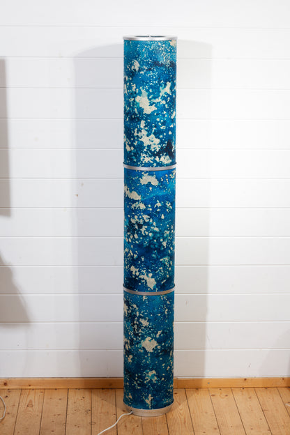 3 Panel Floor Lamp - B113 ~ Batik Ocean Blues, 20cm(d) x 1.4m(h)