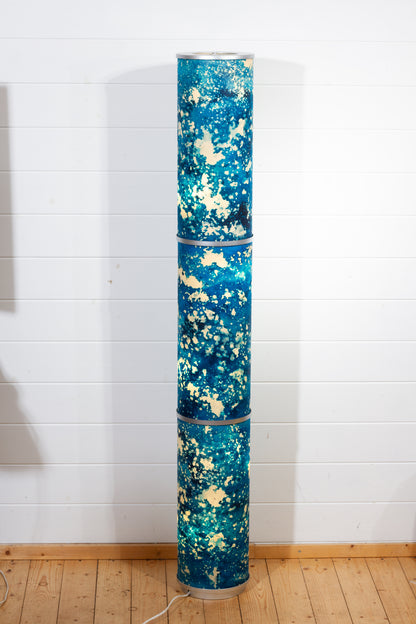 3 Panel Floor Lamp - B113 ~ Batik Ocean Blues, 20cm(d) x 1.4m(h)