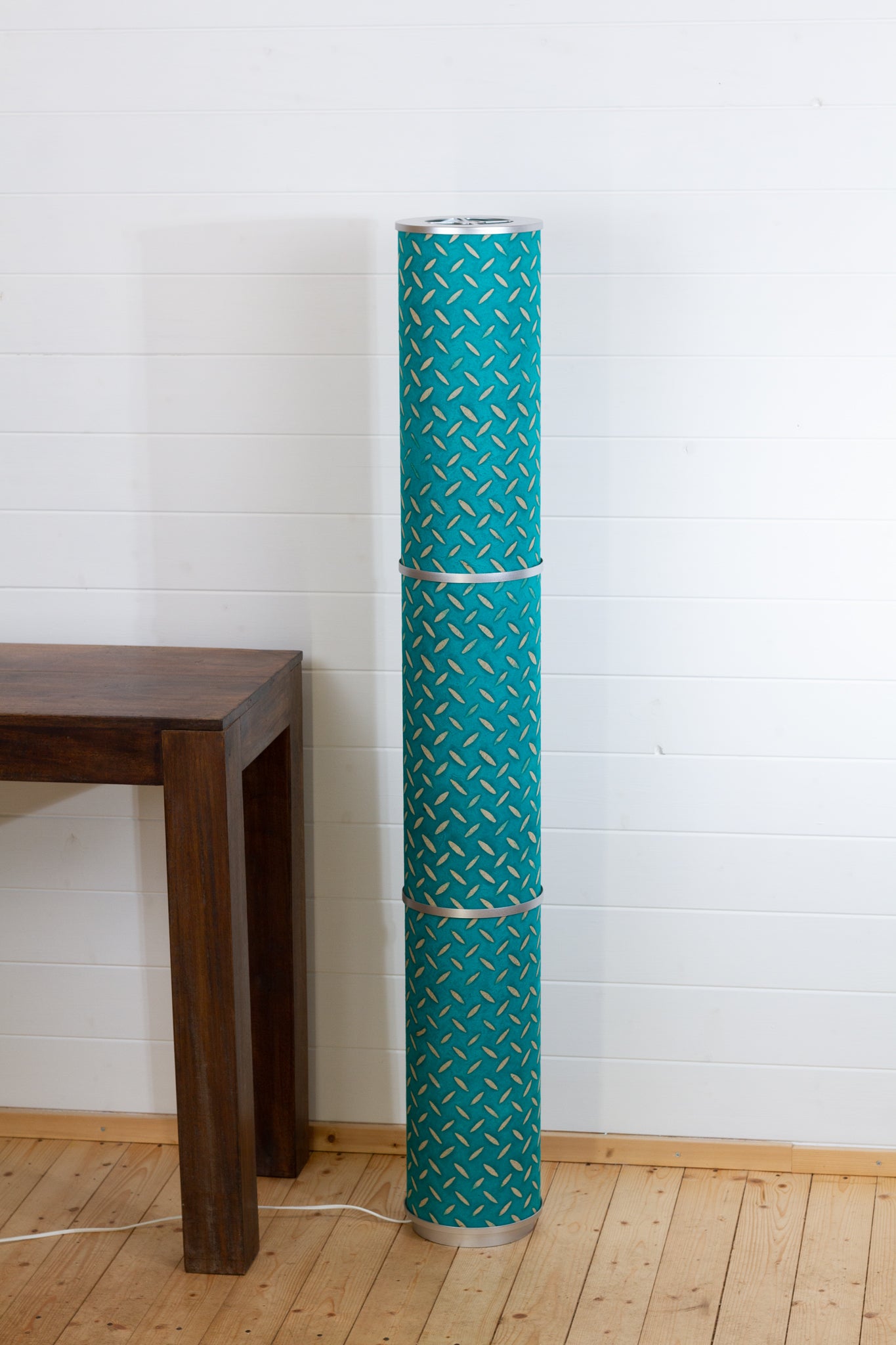 3 Panel Floor Lamp - P15 - Batik Tread Plate Mint Green, 20cm(d) x 1.4m(h)