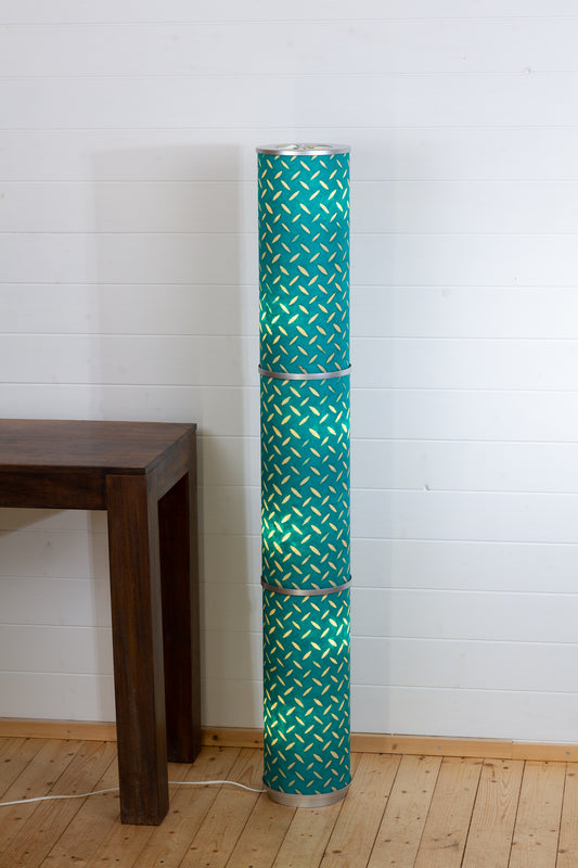 3 Panel Floor Lamp - P15 - Batik Tread Plate Mint Green, 20cm(d) x 1.4m(h)