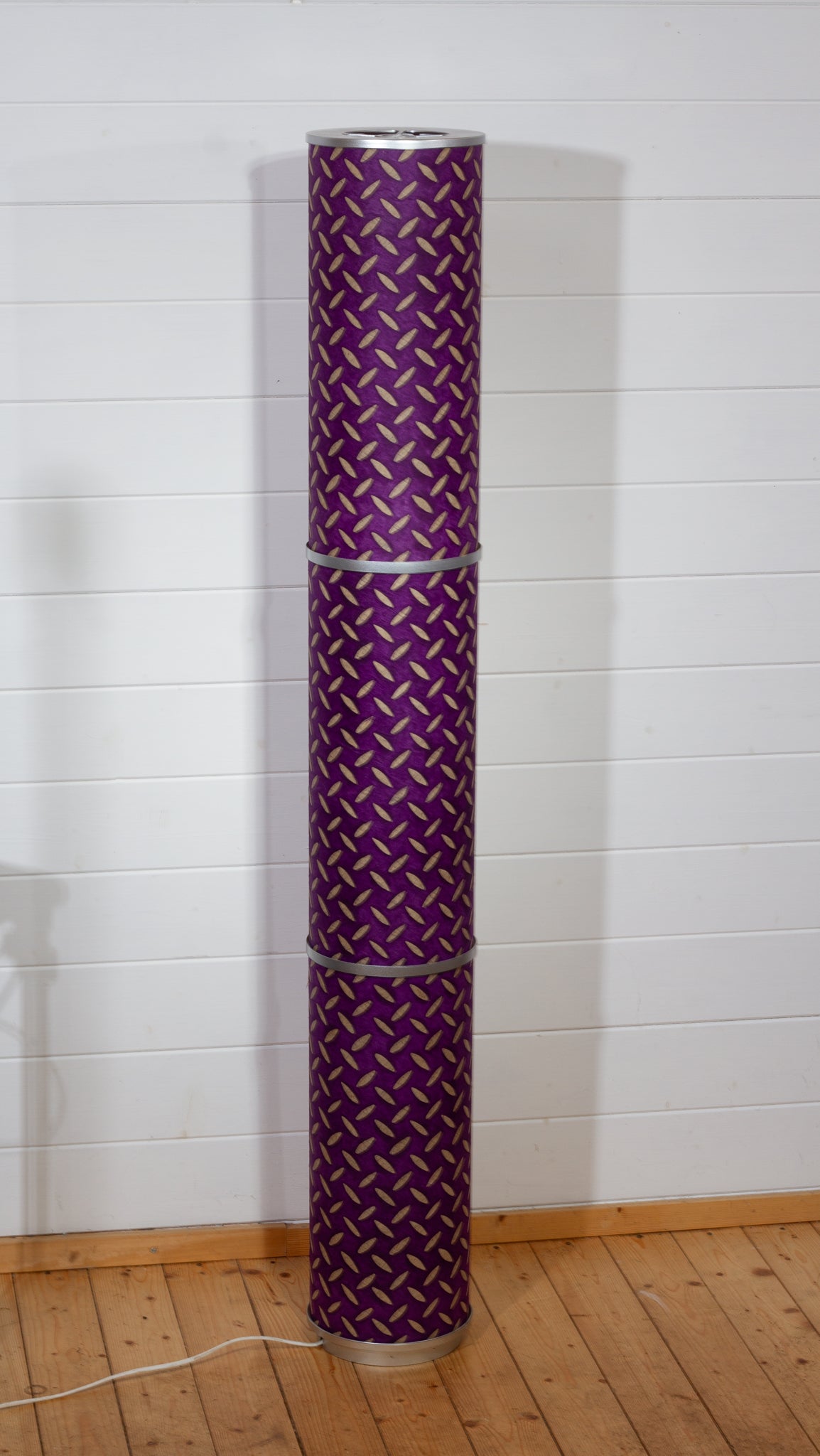 3 Panel Floor Lamp - P13 - Batik Tread Plate Purple, 20cm(d) x 1.4m(h)