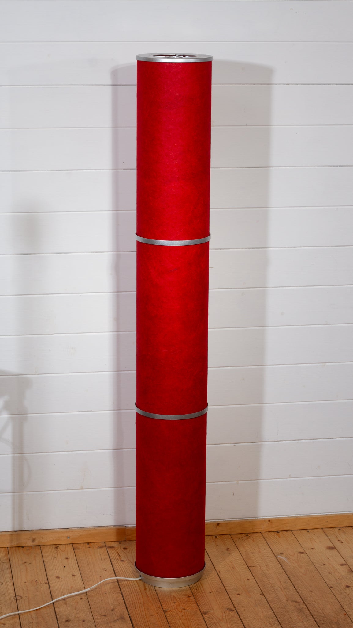 3 Panel Floor Lamp - P60 ~ Red Lokta, 20cm(d) x 1.4m(h)
