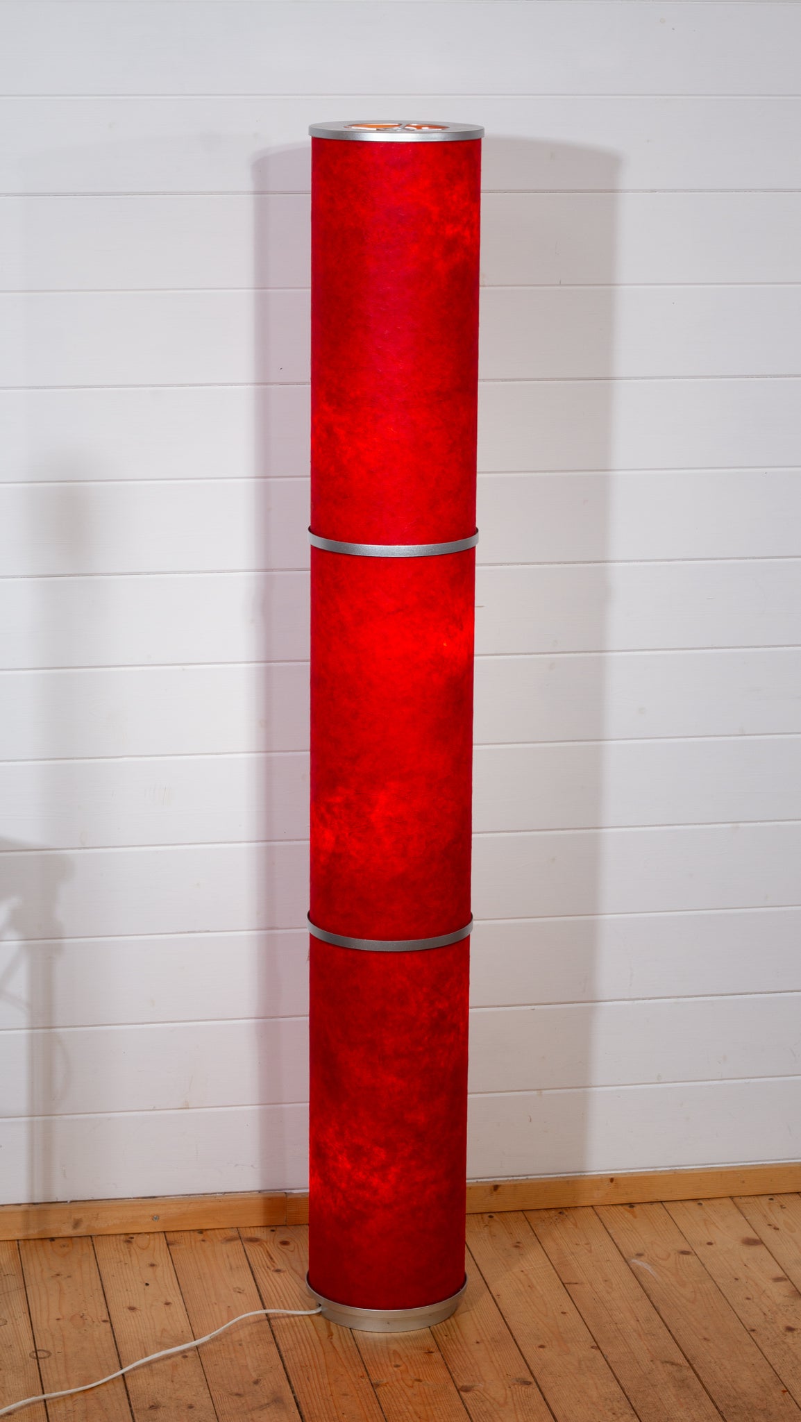 3 Panel Floor Lamp - P60 ~ Red Lokta, 20cm(d) x 1.4m(h)