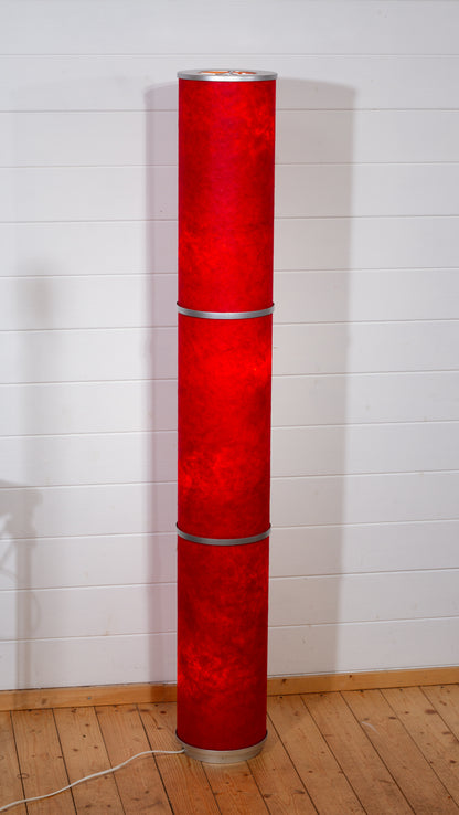 3 Panel Floor Lamp - P60 ~ Red Lokta, 20cm(d) x 1.4m(h)