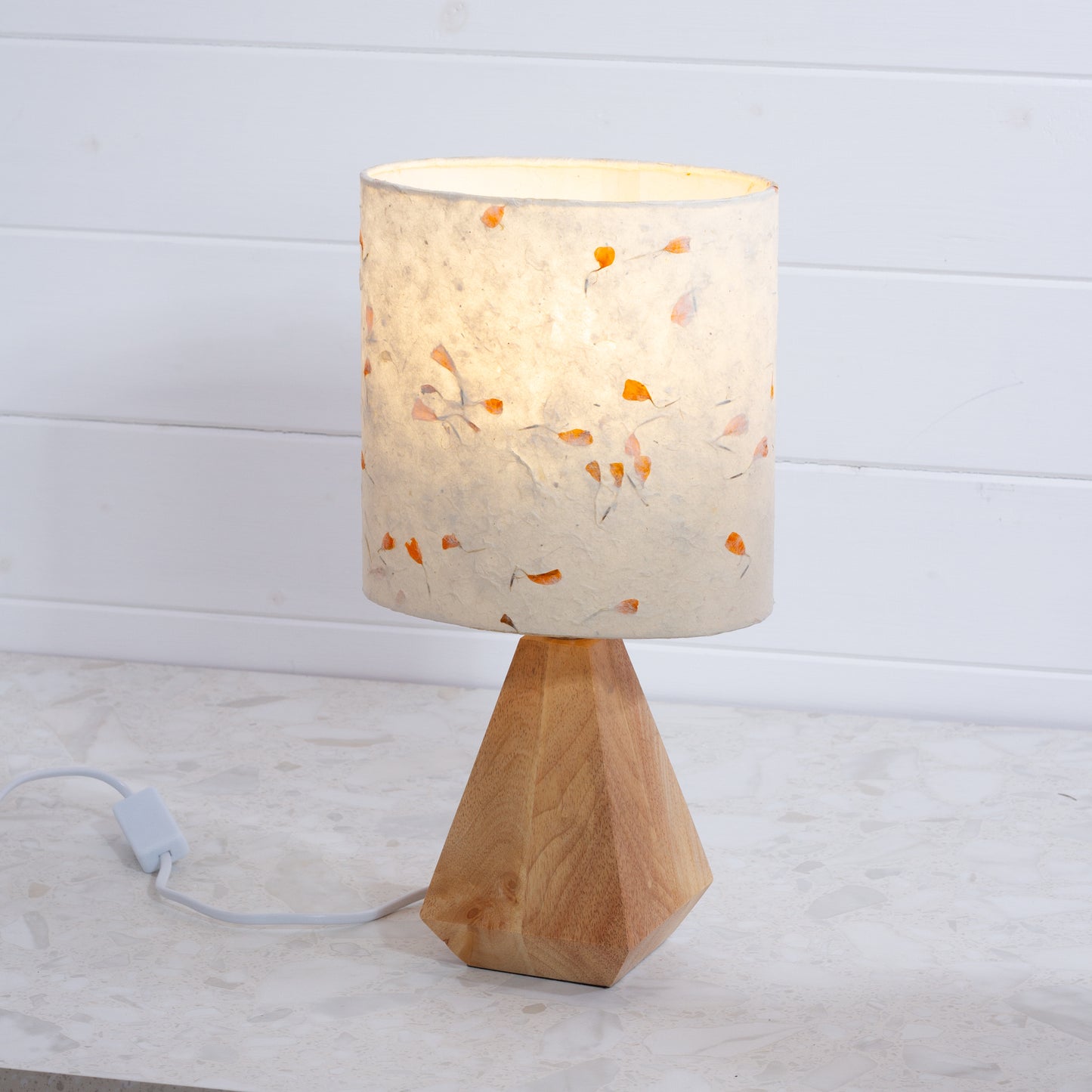 Wooden Geometric Table Lamp P32 - Marigold Petals