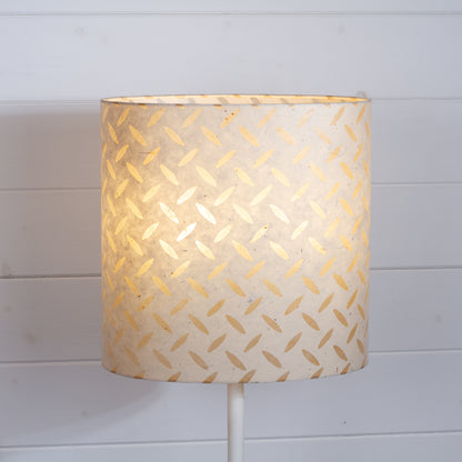 Oval Lamp Shade - P10 - Batik Tread Plate Natural, 30cm(w) x 30cm(h) x 22cm(d)