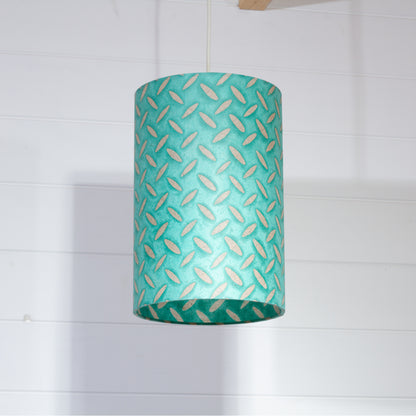 Drum Lamp Shade - P93 ~ Batik Tread Plate Seafoam, 20cm(d) x 30cm(h)