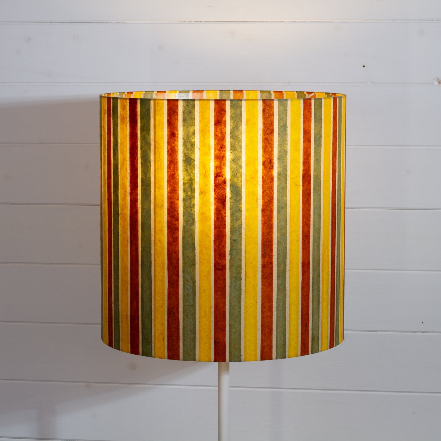 Drum Lamp Shade - P06 - Batik Stripes Autumn, 30cm(d) x 30cm(h)