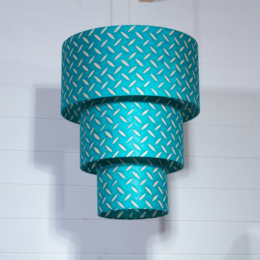 3 Tier Lamp Shade - P15 - Batik Tread Plate Mint Green, 40cm x 20cm, 30cm x 17.5cm & 20cm x 15cm
