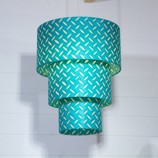 3 Tier Lamp Shade - P15 - Batik Tread Plate Mint Green, 40cm x 20cm, 30cm x 17.5cm & 20cm x 15cm