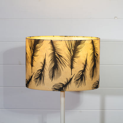 Oval Lamp Shade - B102 - Black Feather, 30cm(w) x 20cm(h) x 22cm(d)