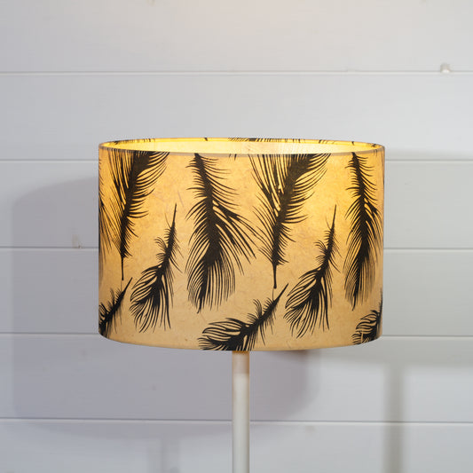 Oval Lamp Shade - B102 - Black Feather, 30cm(w) x 20cm(h) x 22cm(d)