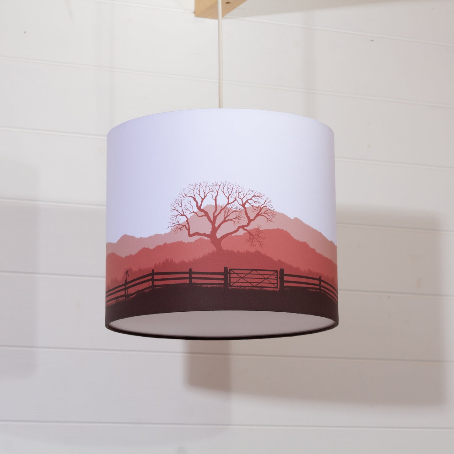 Landscape Gate Red Drum Lamp Shade 30cm(d) x 25cm(h)
