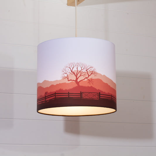 Landscape Gate Print Drum Lamp Shade 30cm(d) x 25cm(h) - 9 Colour Options