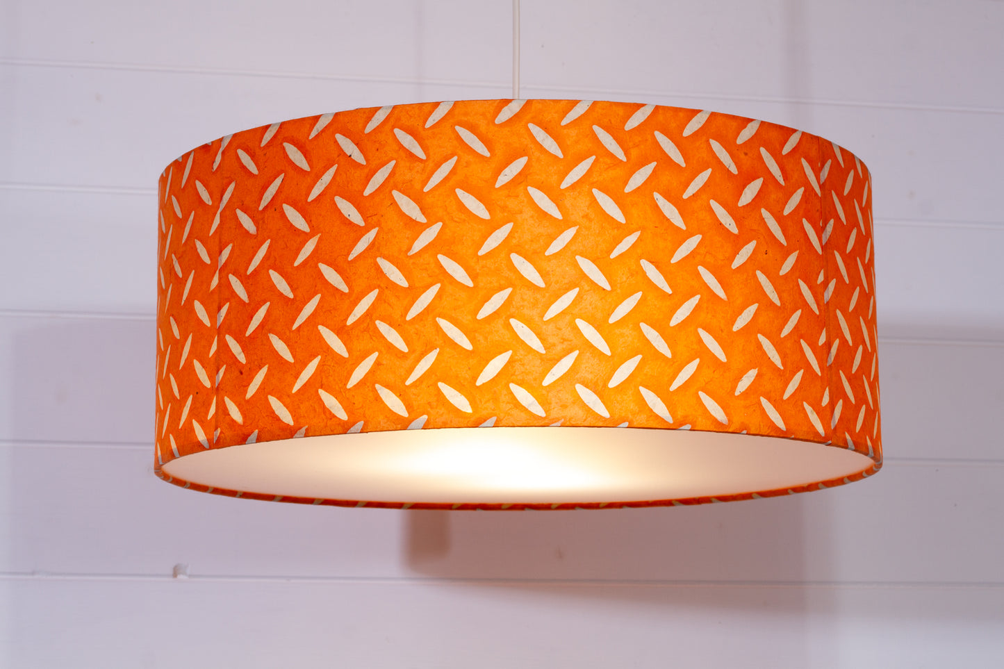 Drum Lamp Shade - P91 - Batik Tread Plate Orange, 50cm(d) x 20cm(h)