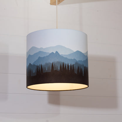Landscape #4 Print Drum Lamp Shade 30cm(d) x 25cm(h) - Blue