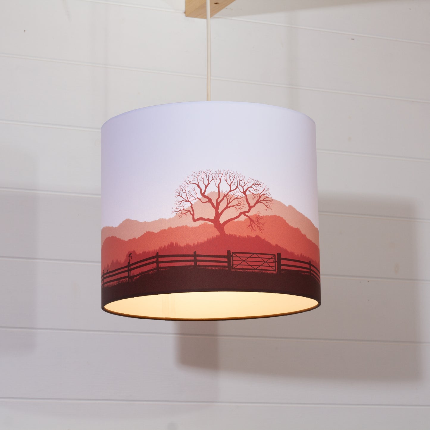 Landscape Gate Red Drum Lamp Shade 30cm(d) x 25cm(h)