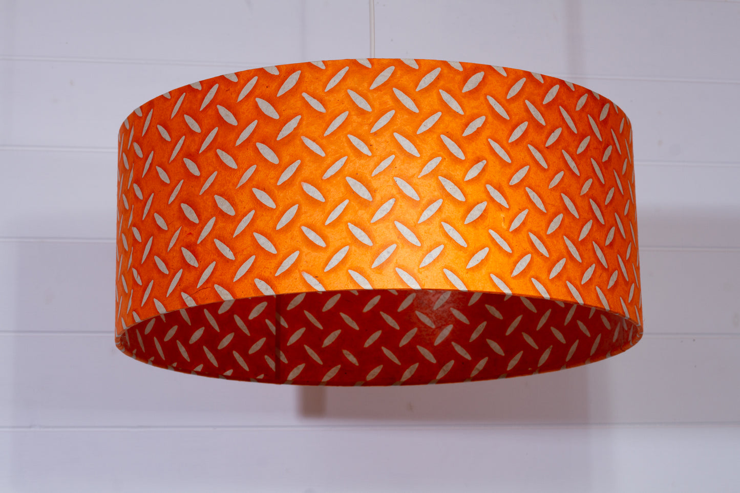 Drum Lamp Shade - P91 - Batik Tread Plate Orange, 50cm(d) x 20cm(h)