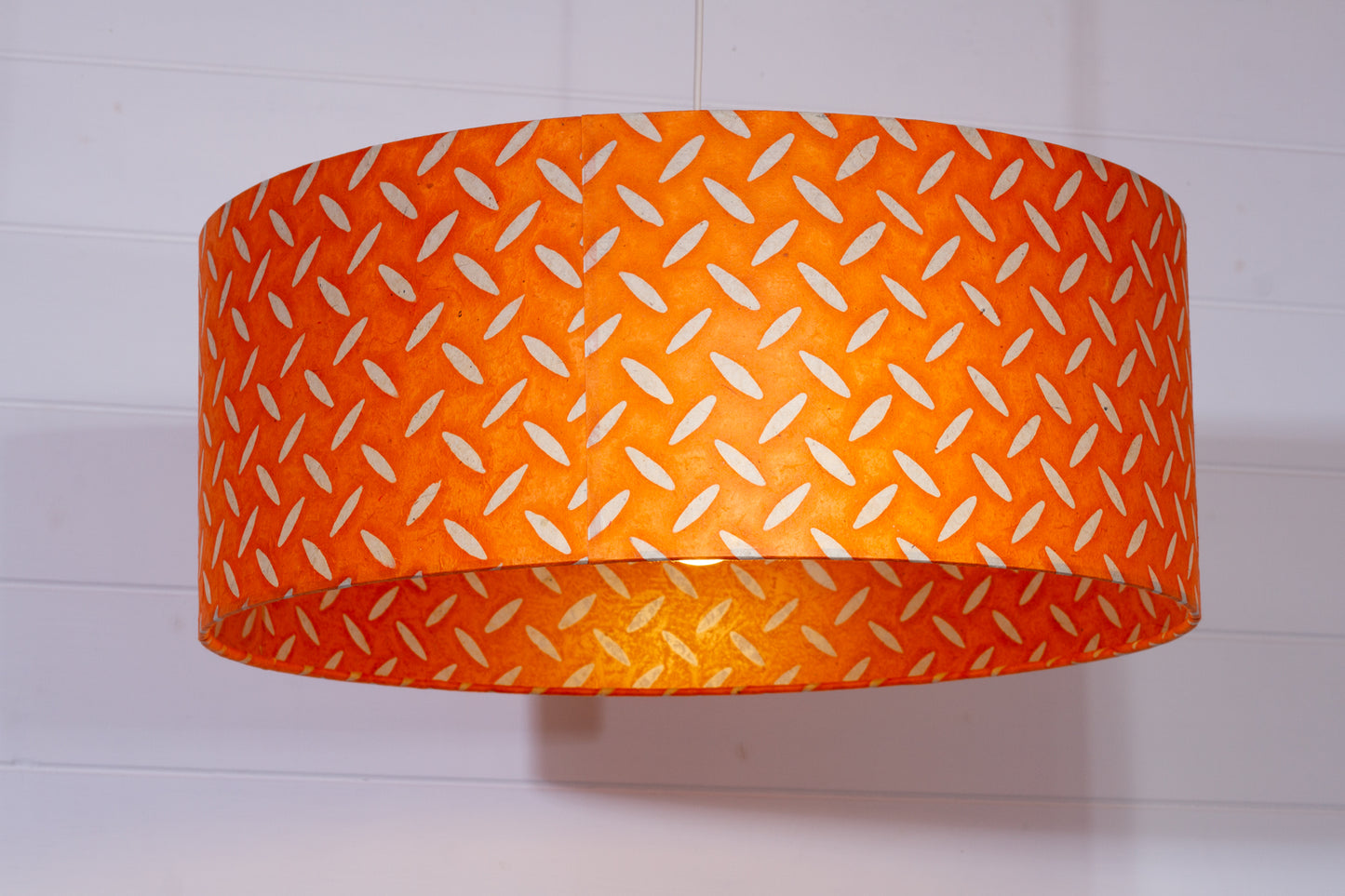 Drum Lamp Shade - P91 - Batik Tread Plate Orange, 50cm(d) x 20cm(h)