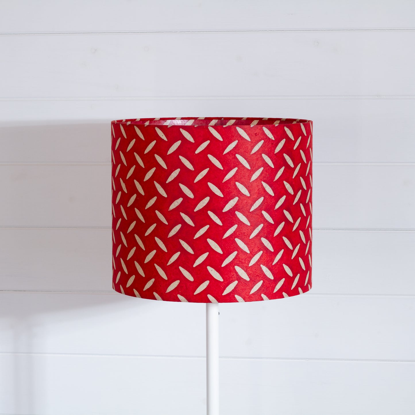 Drum Lamp Shade - P90 ~ Batik Tread Plate Red, 30cm(d) x 25cm(h)