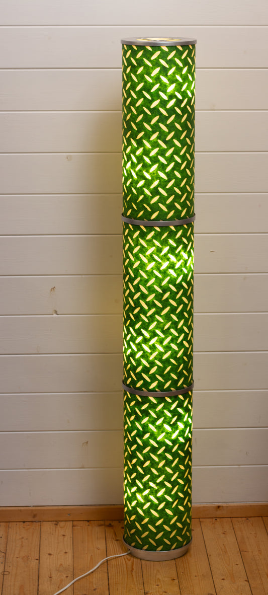 3 Panel Floor Lamp - P96 - Batik Tread Plate Green, 20cm(d) x 1.4m(h)