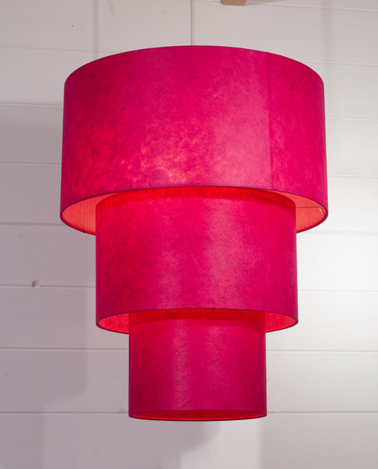 3 Tier Lamp Shade - P57 - Hot Pink Lokta, 40cm x 20cm, 30cm x 17.5cm & 20cm x 15cm