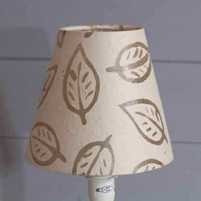 Clip on Lamp Shade - Short - P28 - Batik Leaf on Natural