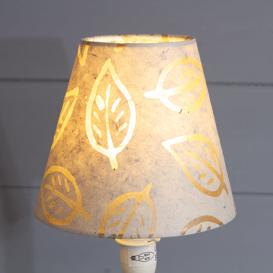 Clip on Lamp Shade - Short - P28 - Batik Leaf on Natural