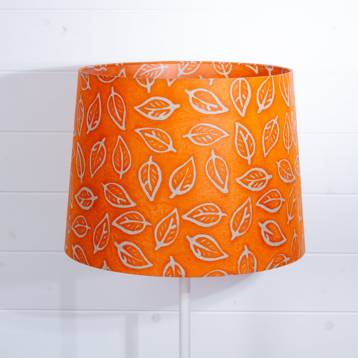 Conical Lamp Shade B123 ~ Batik Leaf Orange, 35cm(top) x 40cm(bottom) x 30cm(height)