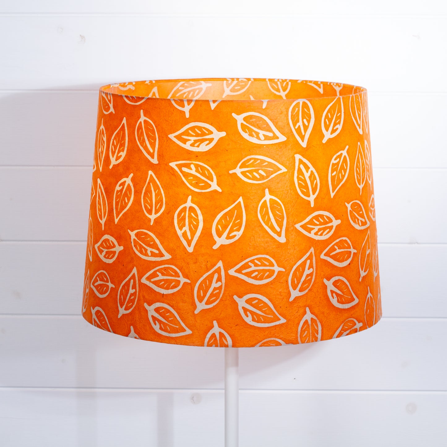 Conical Lamp Shade B123 ~ Batik Leaf Orange, 35cm(top) x 40cm(bottom) x 30cm(height)