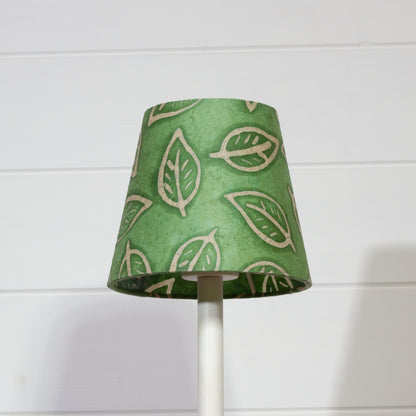 Conical Lamp Shade P29 - Batik Leaf on Green, 10cm(top) x 15cm(bottom) x 13cm(height)