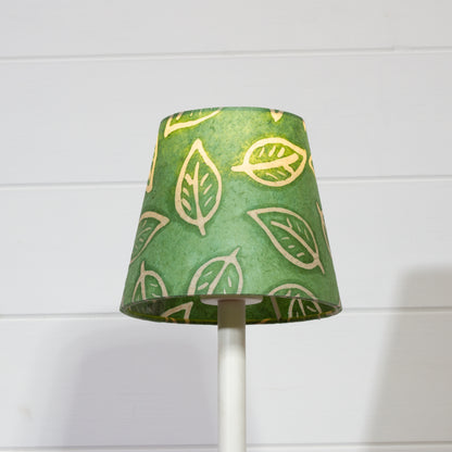 Conical Lamp Shade P29 - Batik Leaf on Green, 10cm(top) x 15cm(bottom) x 13cm(height)