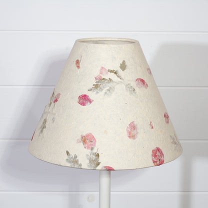 Conical Lamp Shade B142 ~ Leaves and Flowers, 10cm(top) x 25cm(bottom) x 17.5cm(height)