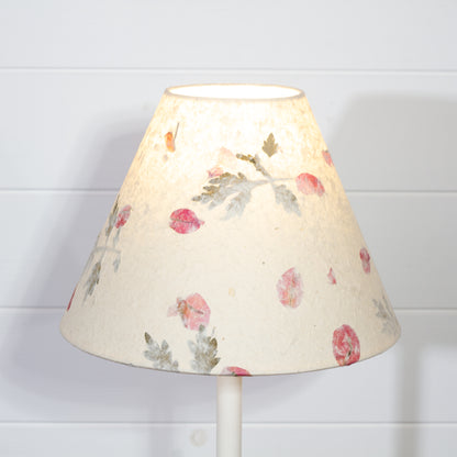 Conical Lamp Shade B142 ~ Leaves and Flowers, 10cm(top) x 25cm(bottom) x 17.5cm(height)