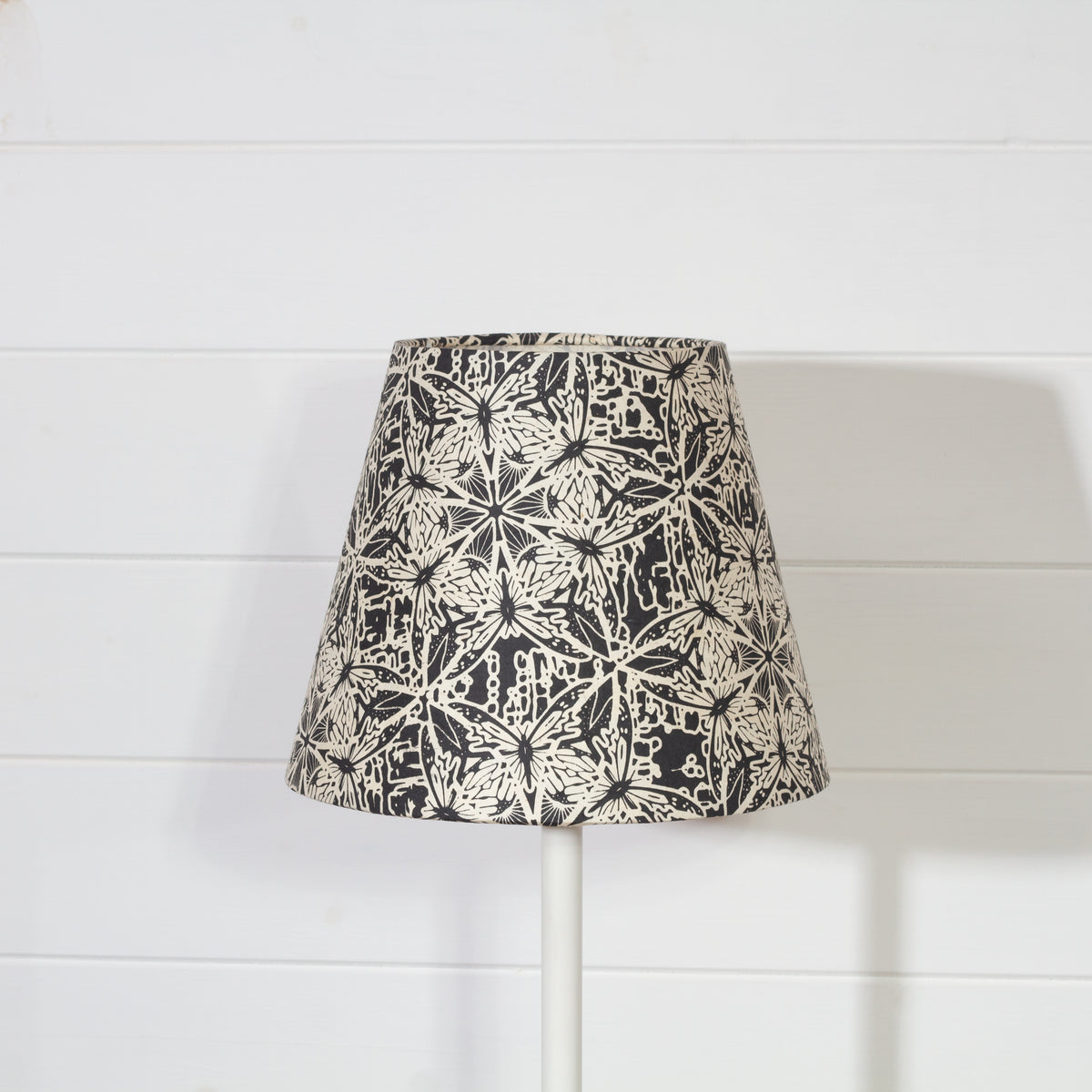 Conical Lamp Shade B136 ~ Butterfly Kaleidoscope Black, 15cm(top) x 25cm(bottom) x 20cm(height)